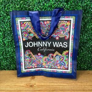 Johnny Was California Reusable Large Shopper Bag Foldable Packable 16”X 16”